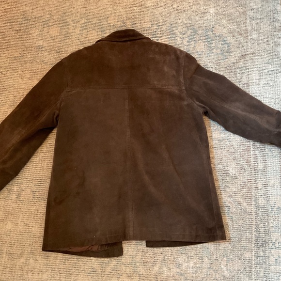 J.Crew Suede Brown Leather with Wool Lining Jacket Size Large - Picture 3 of 11